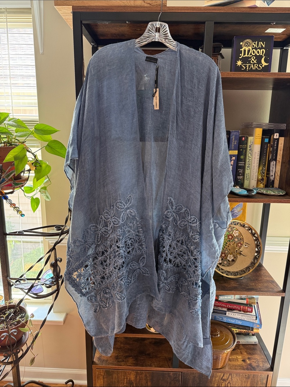 Coco + Carmen Washed Blue Sheer Kimono